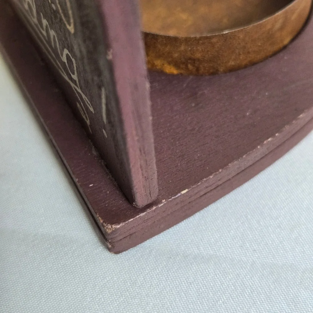 Hearthside Collection Wooden Tealight Candle Holder, My Heart Belongs To Grandma